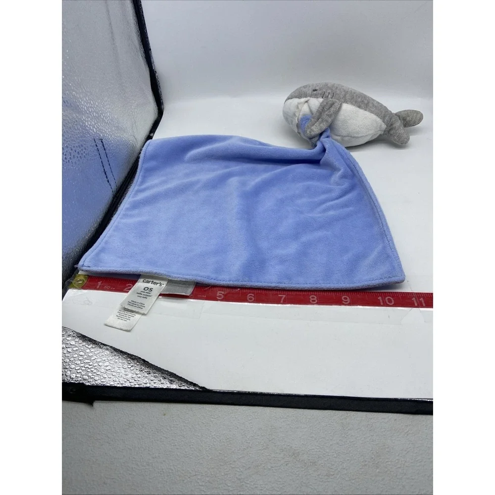Carters Baby Shark Security Blanket Blue Grey Plush Lovey L32304H 2014 OS